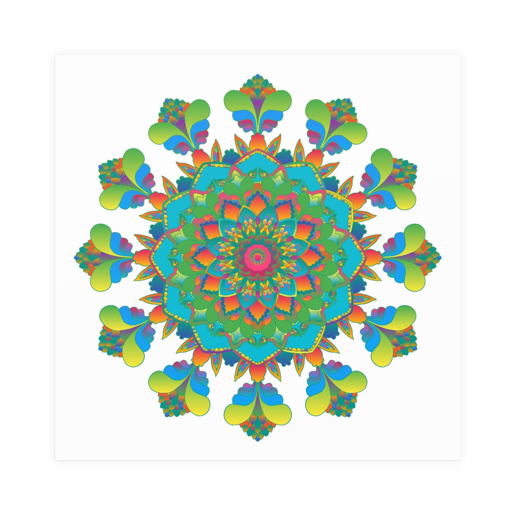 Vibrant Mandala Art Print - Colorful & Intricate Poster - Blululi