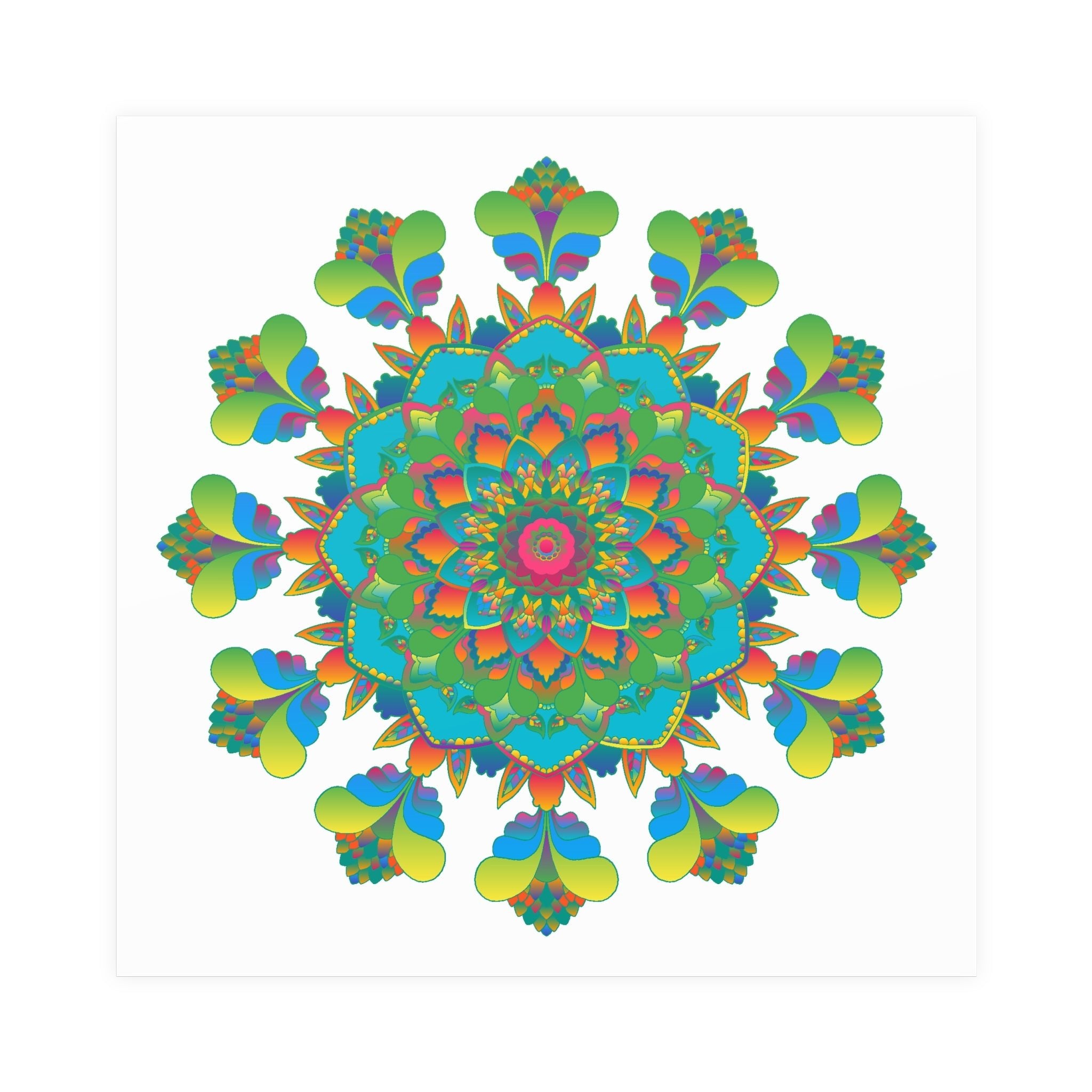 Vibrant Mandala Art Print - Colorful & Intricate Poster - Blululi