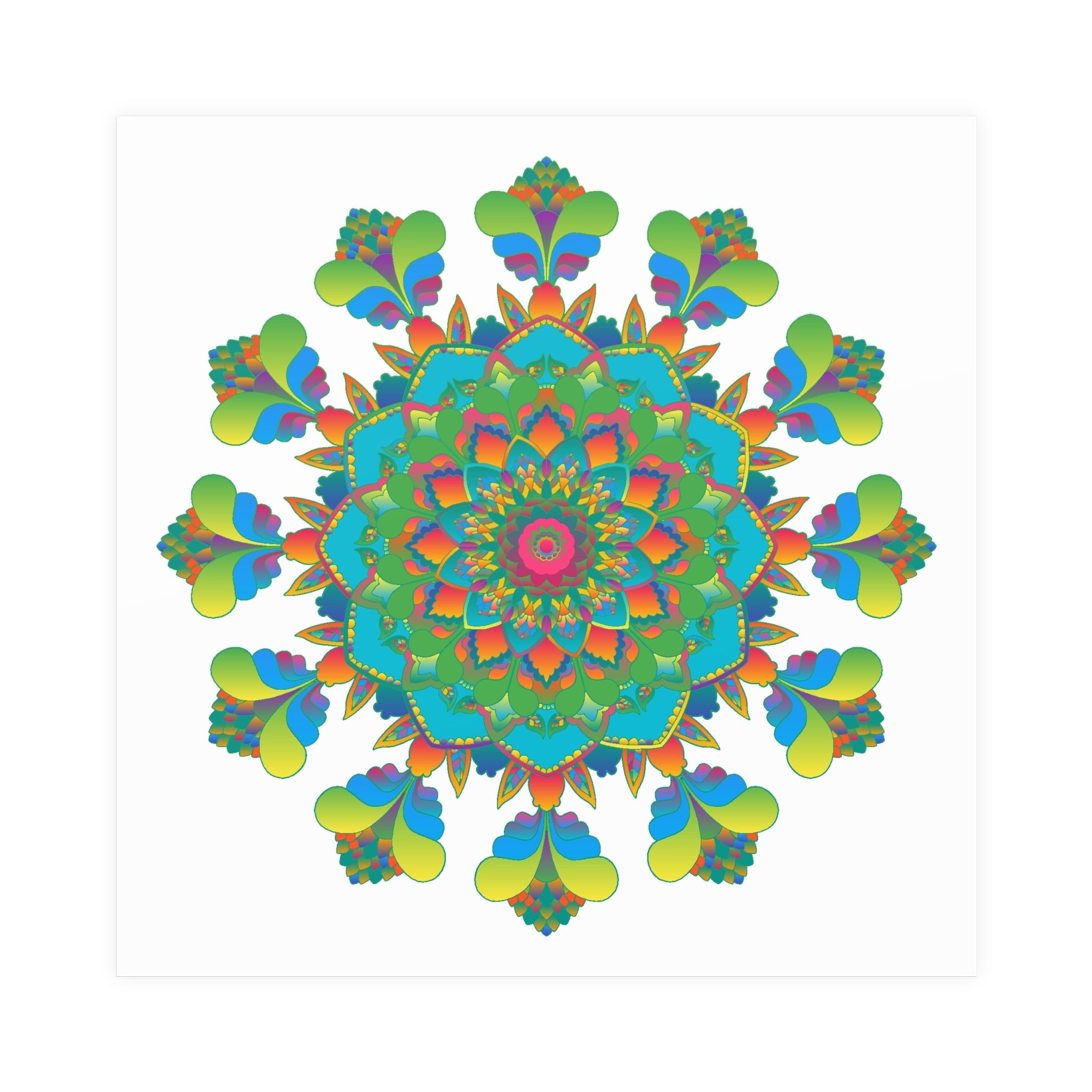 Vibrant Mandala Art Print - Colorful & Intricate Poster - Blululi