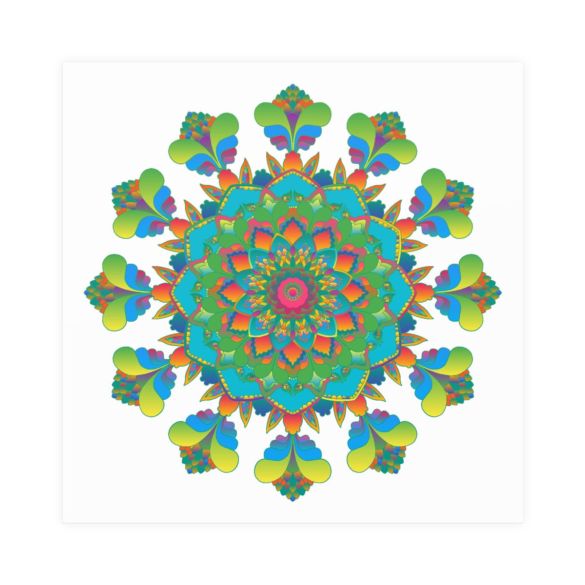 Vibrant Mandala Art Print - Colorful & Intricate Poster - Blululi