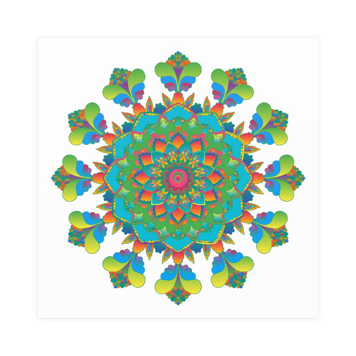 Vibrant Mandala Art Print - Colorful & Intricate Poster - Blululi