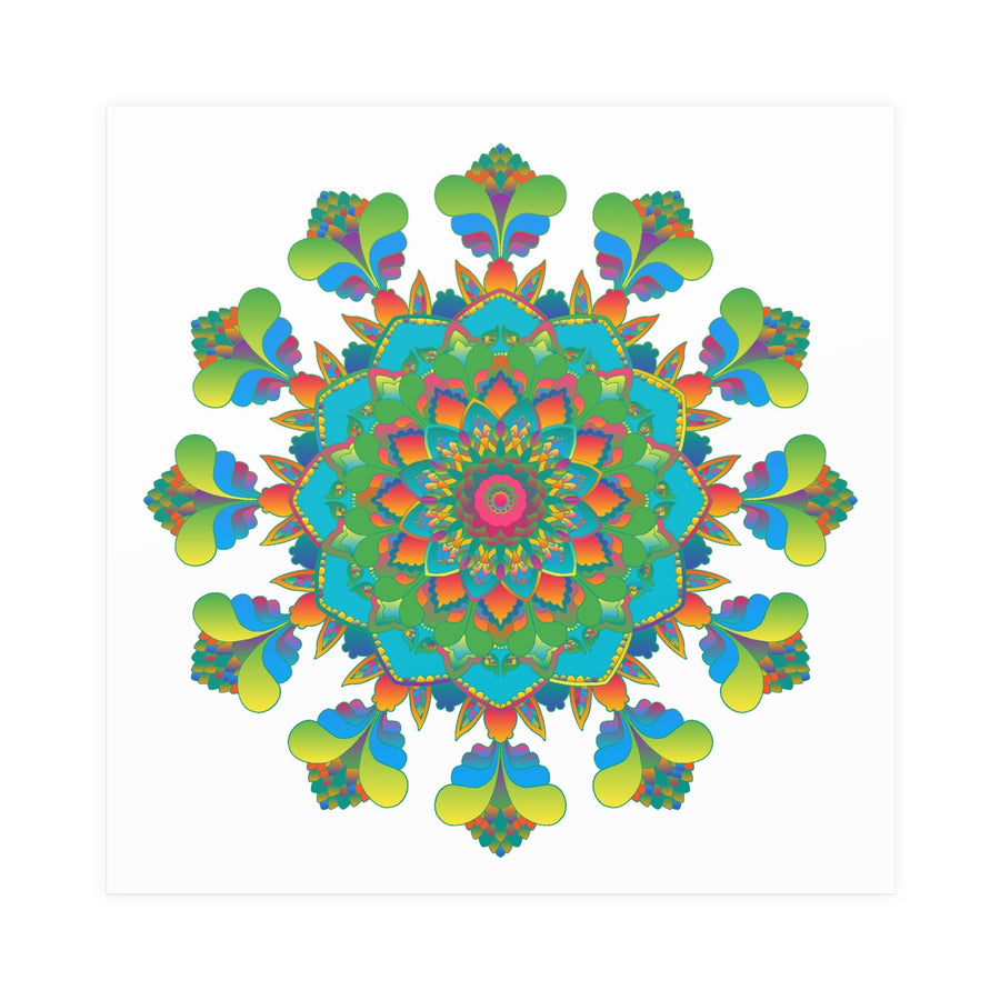 Vibrant Mandala Art Print - Colorful & Intricate Poster - Blululi