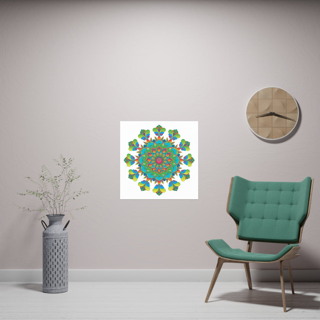 Vibrant Mandala Art Print - Colorful & Intricate Poster - Blululi