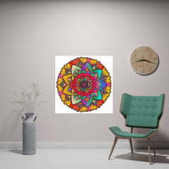 Vibrant Mandala Art Print - Colorful & Intricate Poster - Blululi