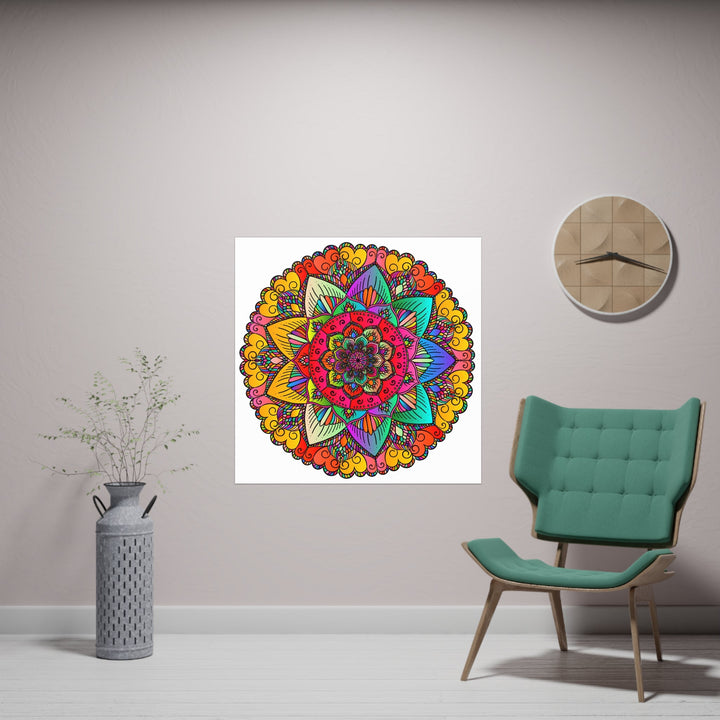 Vibrant Mandala Art Print - Colorful & Intricate Poster - Blululi