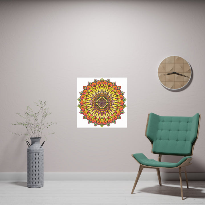 Vibrant Mandala Art Print - Colorful & Intricate Poster - Blululi