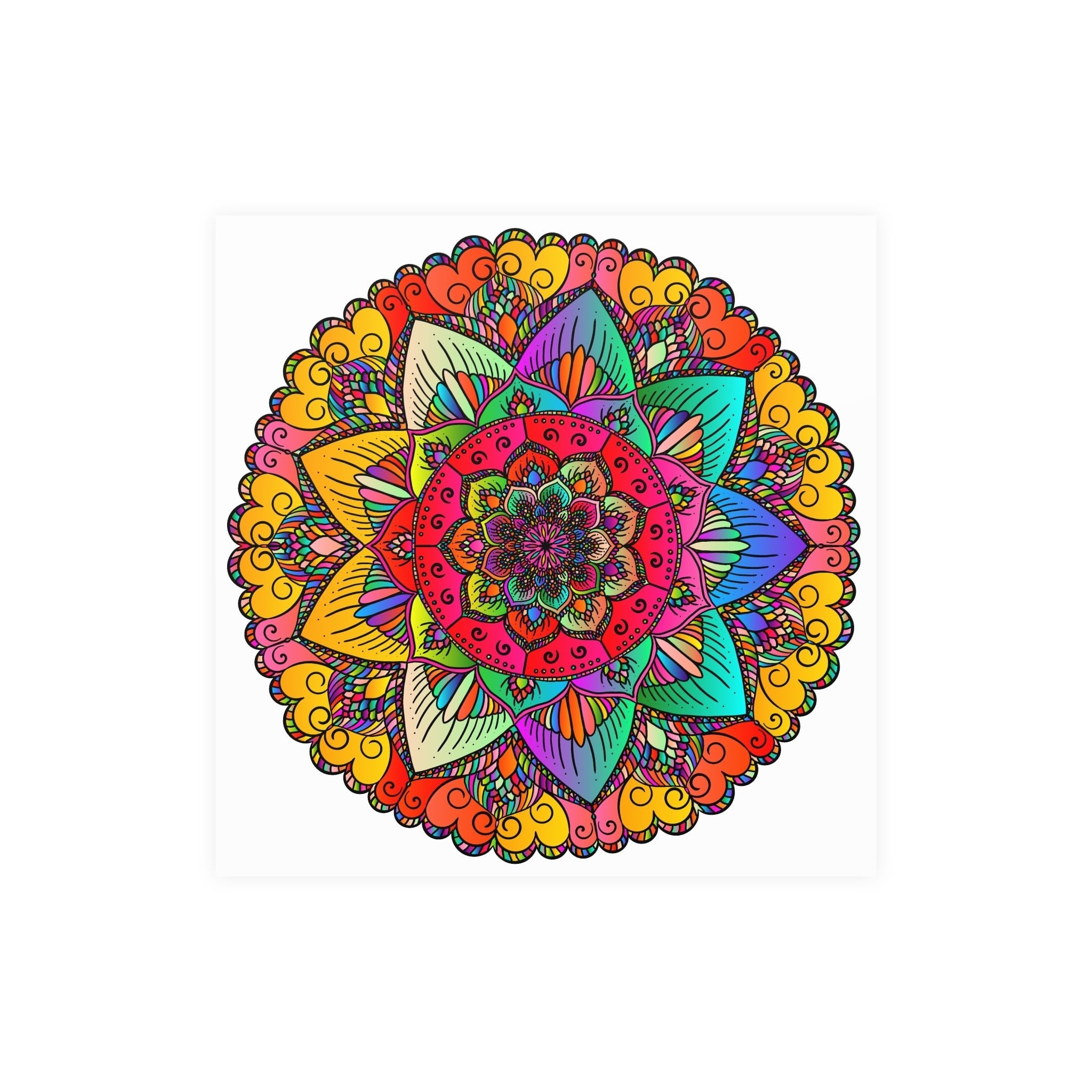 Vibrant Mandala Art Print - Colorful & Intricate Poster - Blululi