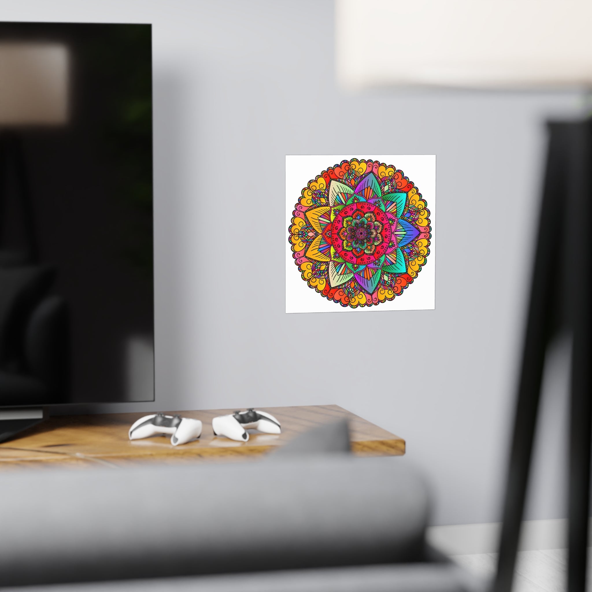 Vibrant Mandala Art Print - Colorful & Intricate Poster - Blululi