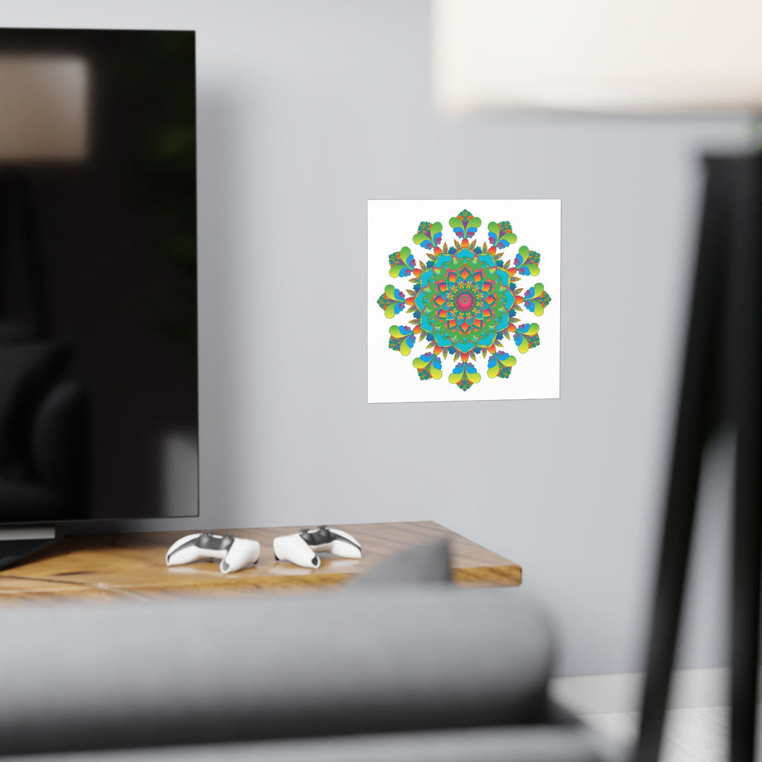 Vibrant Mandala Art Print - Colorful & Intricate Poster - Blululi