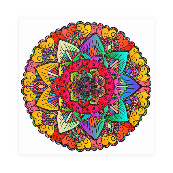 Vibrant Mandala Art Print - Colorful & Intricate Poster - Blululi