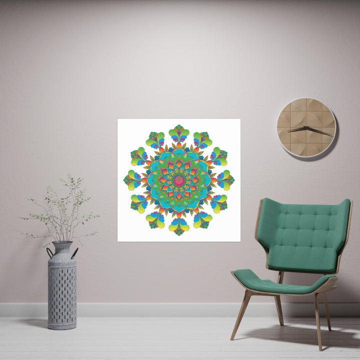 Vibrant Mandala Art Print - Colorful & Intricate Poster - Blululi