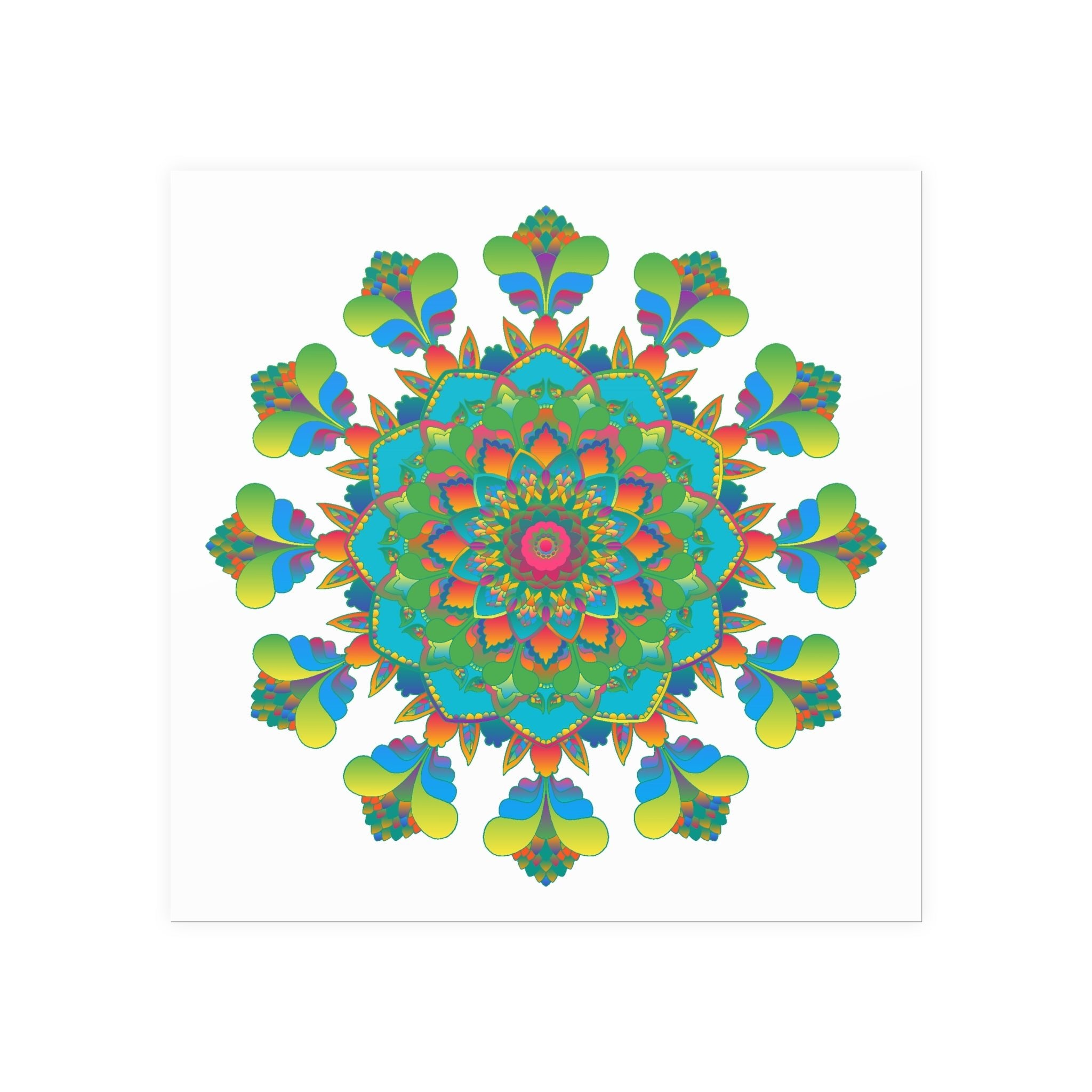 Vibrant Mandala Art Print - Colorful & Intricate Poster - Blululi