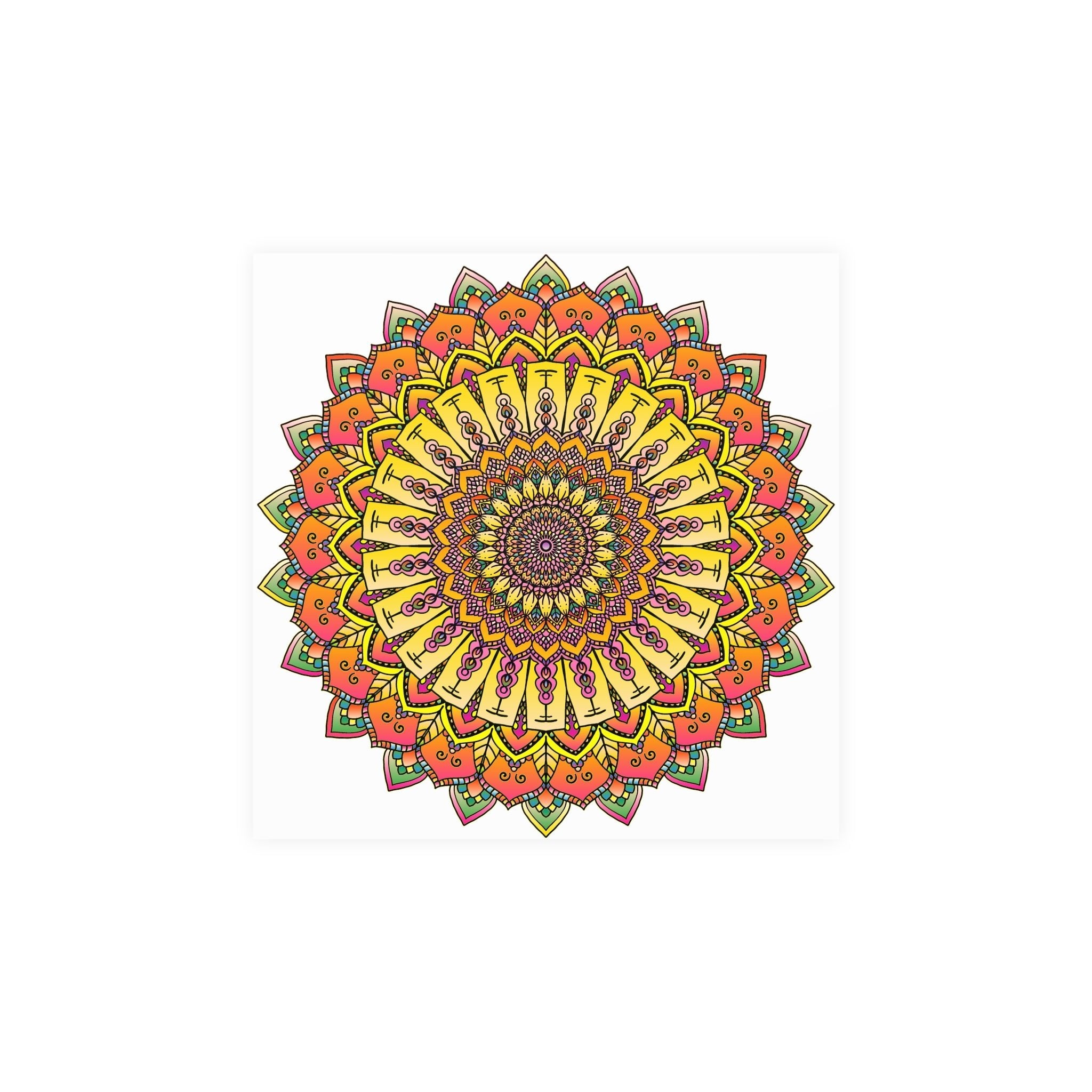 Vibrant Mandala Art Print - Colorful & Intricate Poster - Blululi