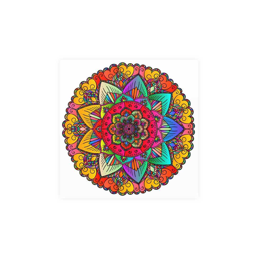 Vibrant Mandala Art Print - Colorful & Intricate Poster - Blululi