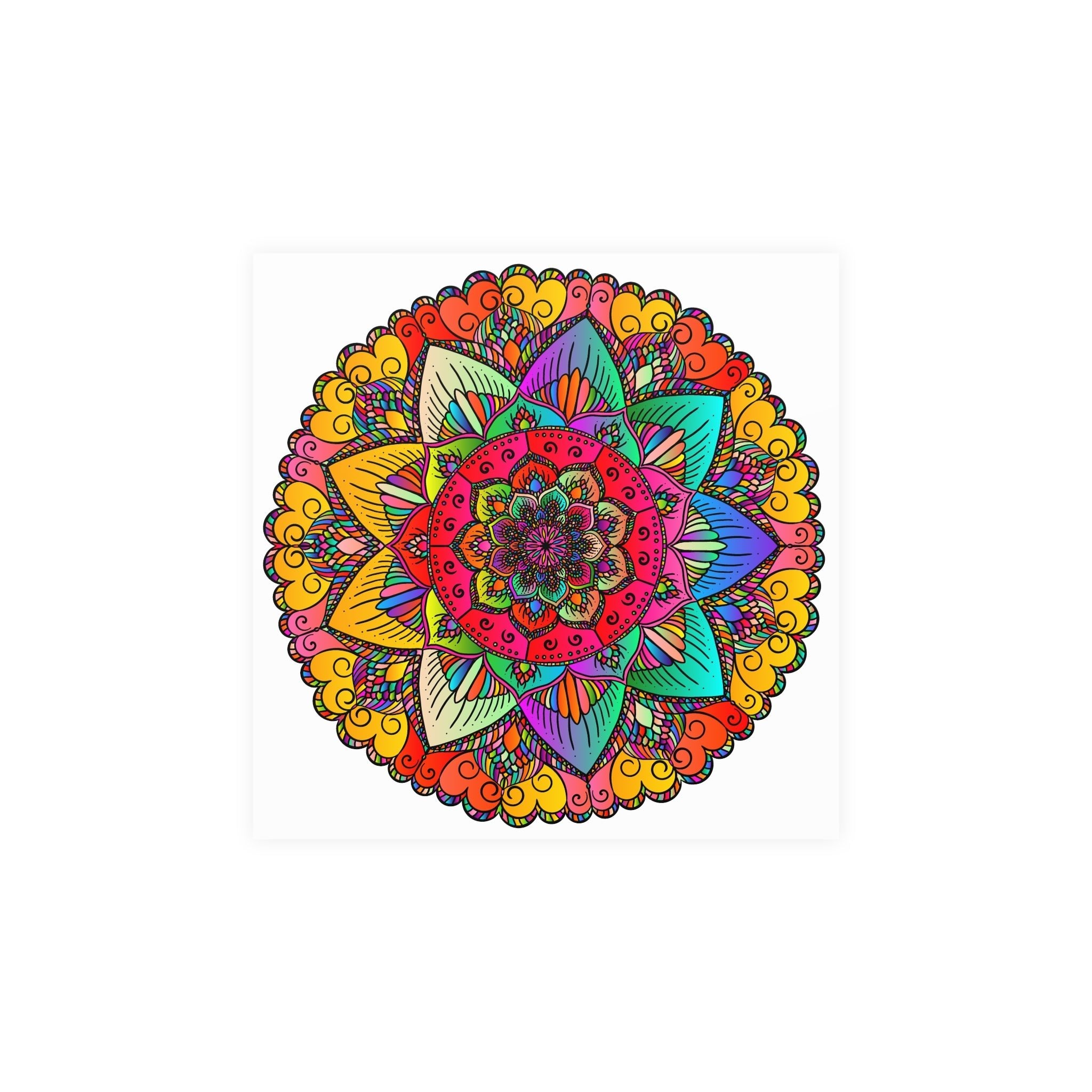 Vibrant Mandala Art Print - Colorful & Intricate Poster - Blululi