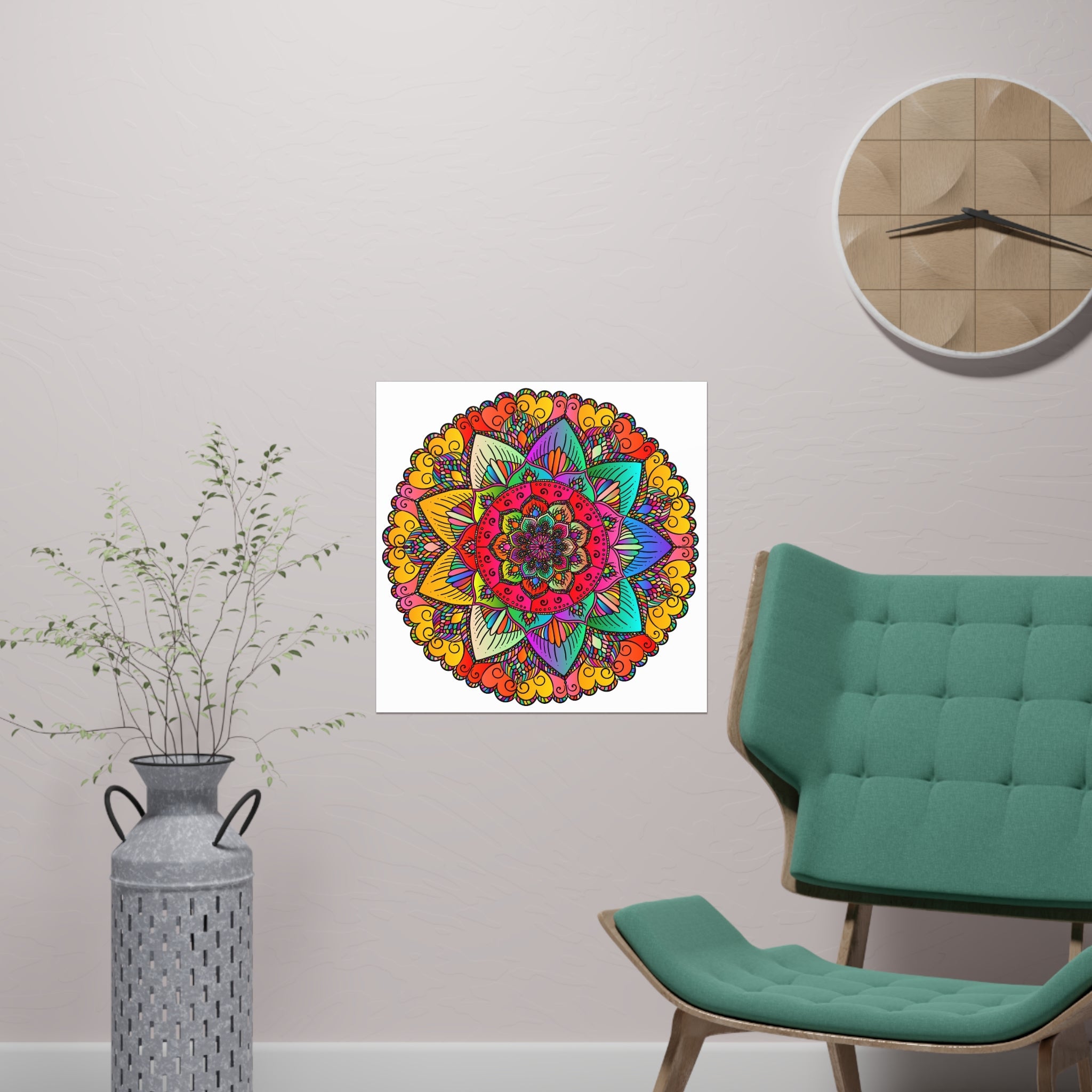 Vibrant Mandala Art Print - Colorful & Intricate Poster - Blululi