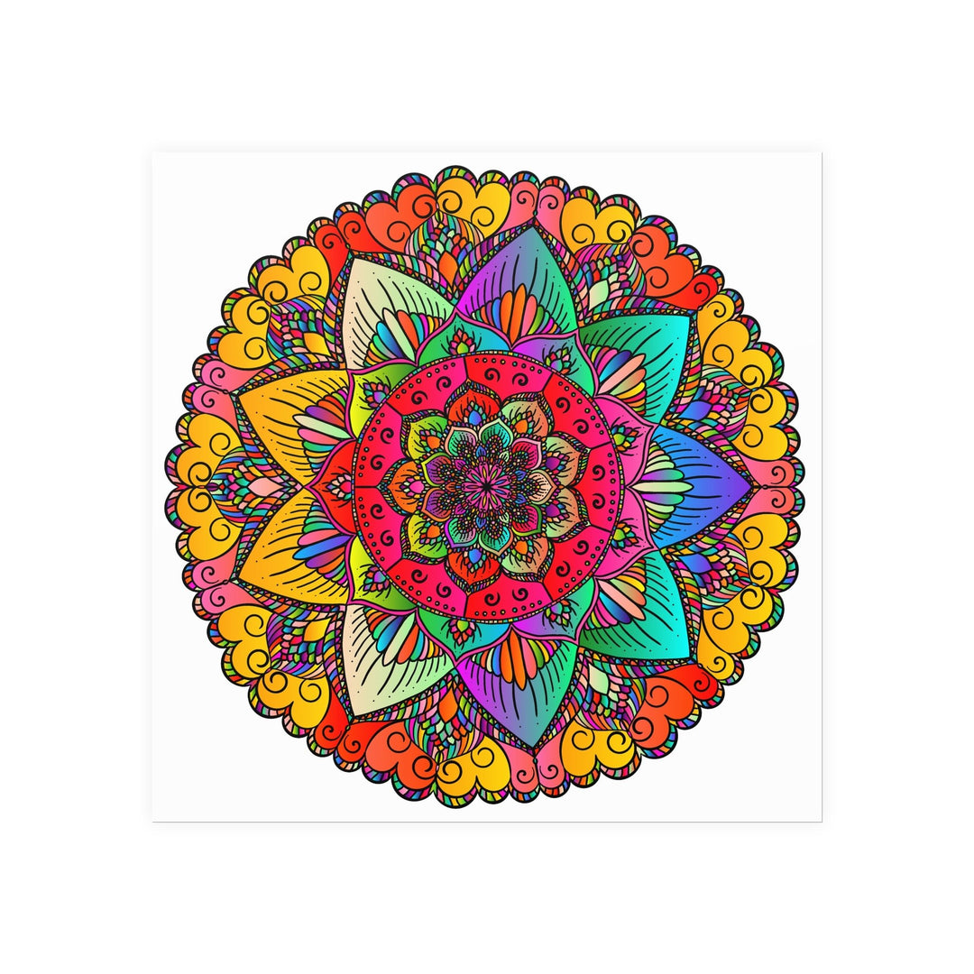 Vibrant Mandala Art Print - Colorful & Intricate Poster - Blululi