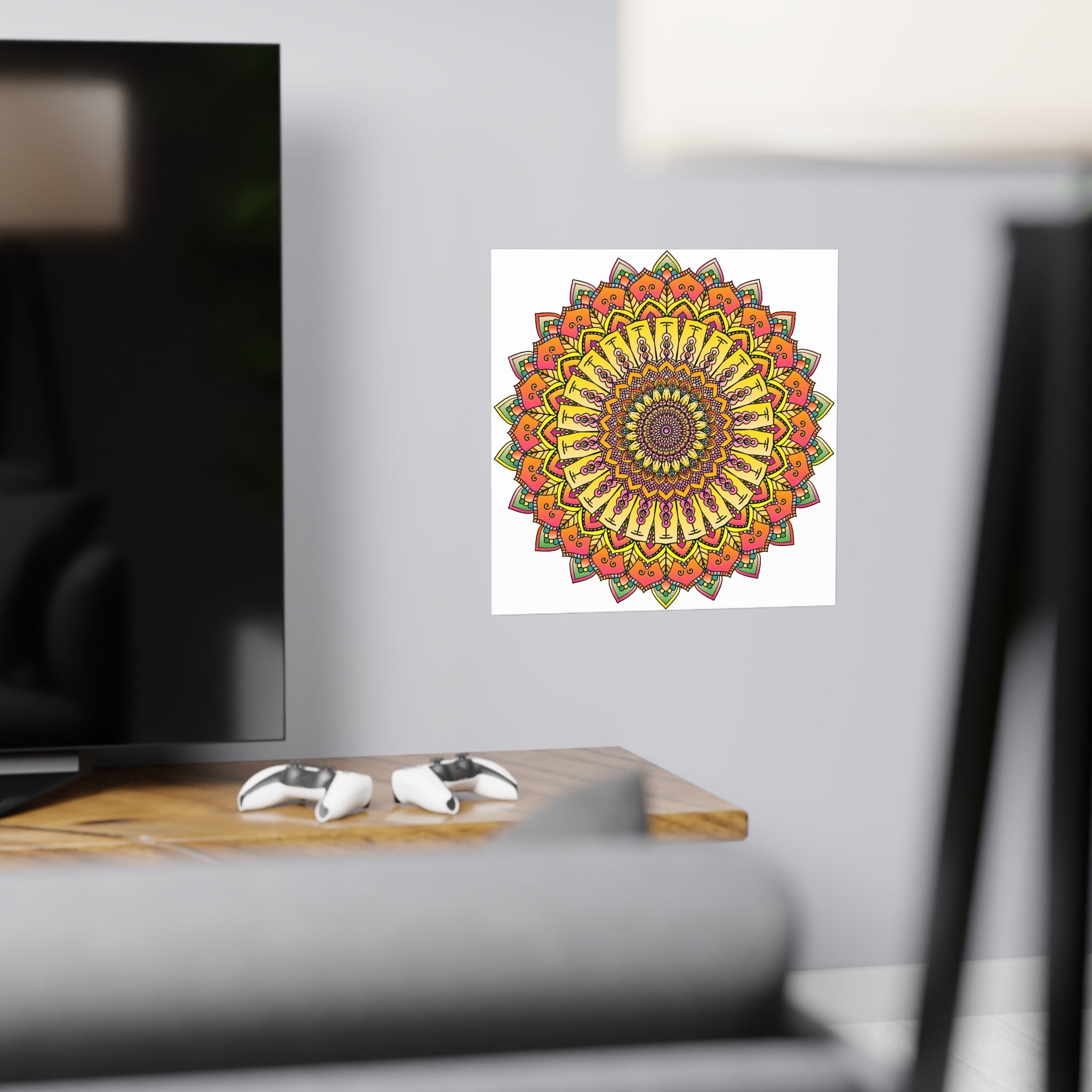 Vibrant Mandala Art Print - Colorful & Intricate Poster - Blululi