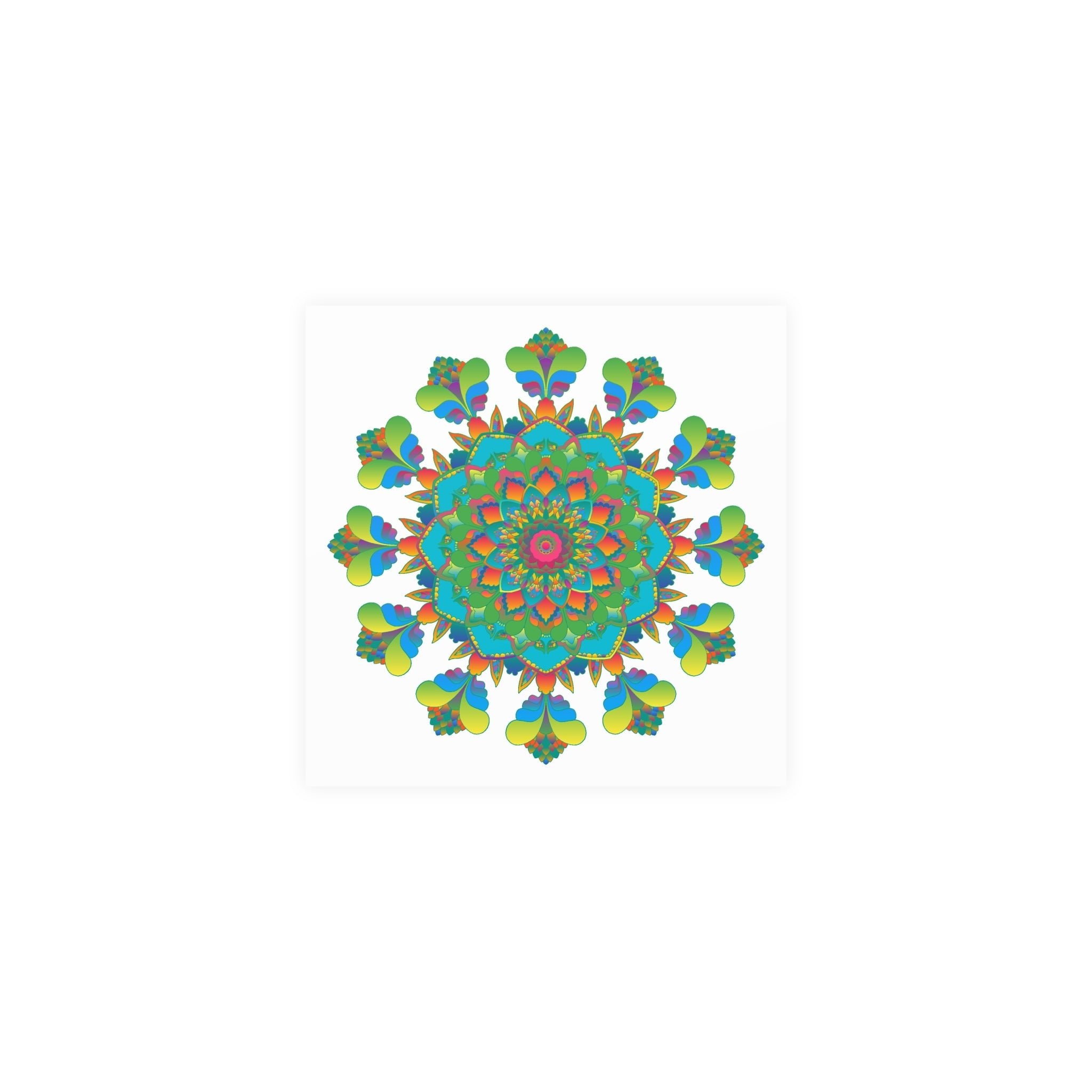 Vibrant Mandala Art Print - Colorful & Intricate Poster - Blululi