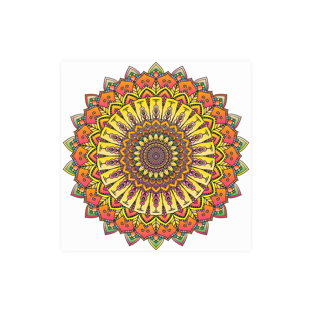Vibrant Mandala Art Print - Colorful & Intricate Poster - Blululi