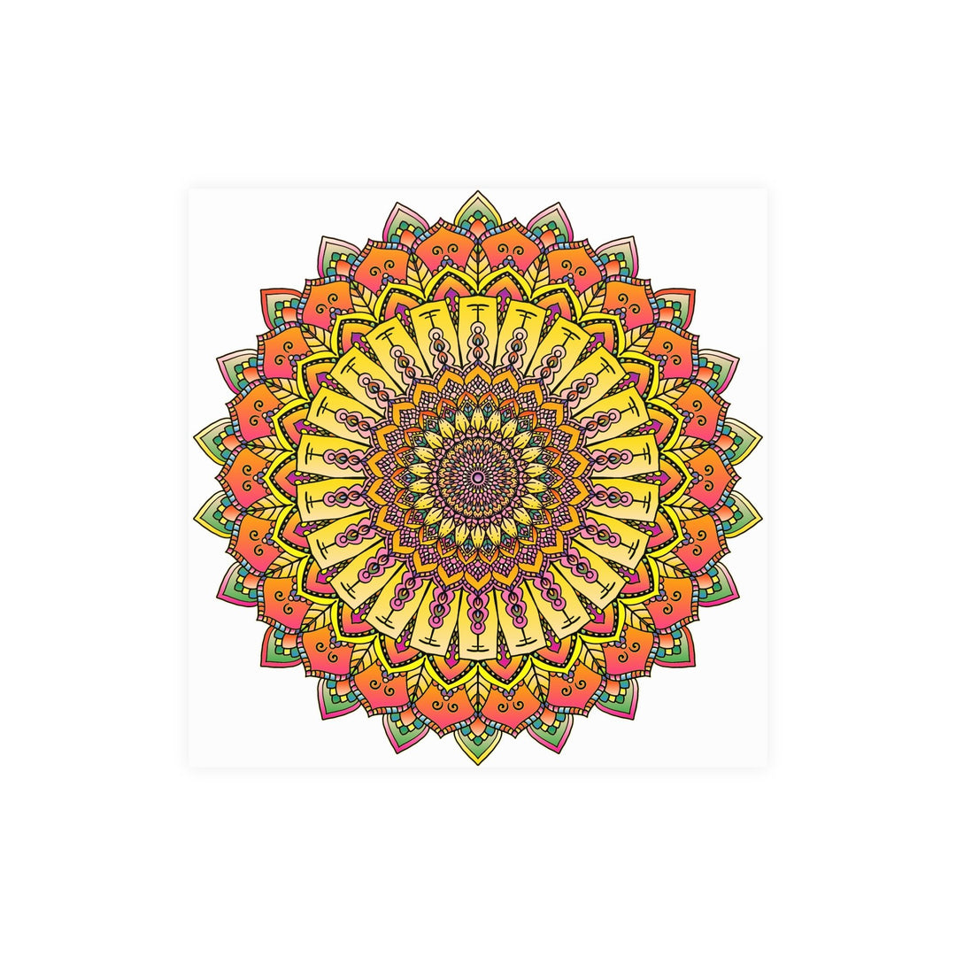 Vibrant Mandala Art Print - Colorful & Intricate Poster - Blululi