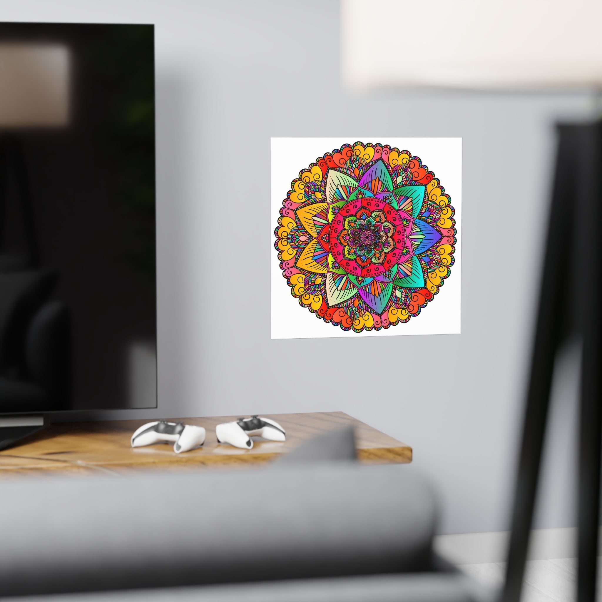 Vibrant Mandala Art Print - Colorful & Intricate Poster - Blululi