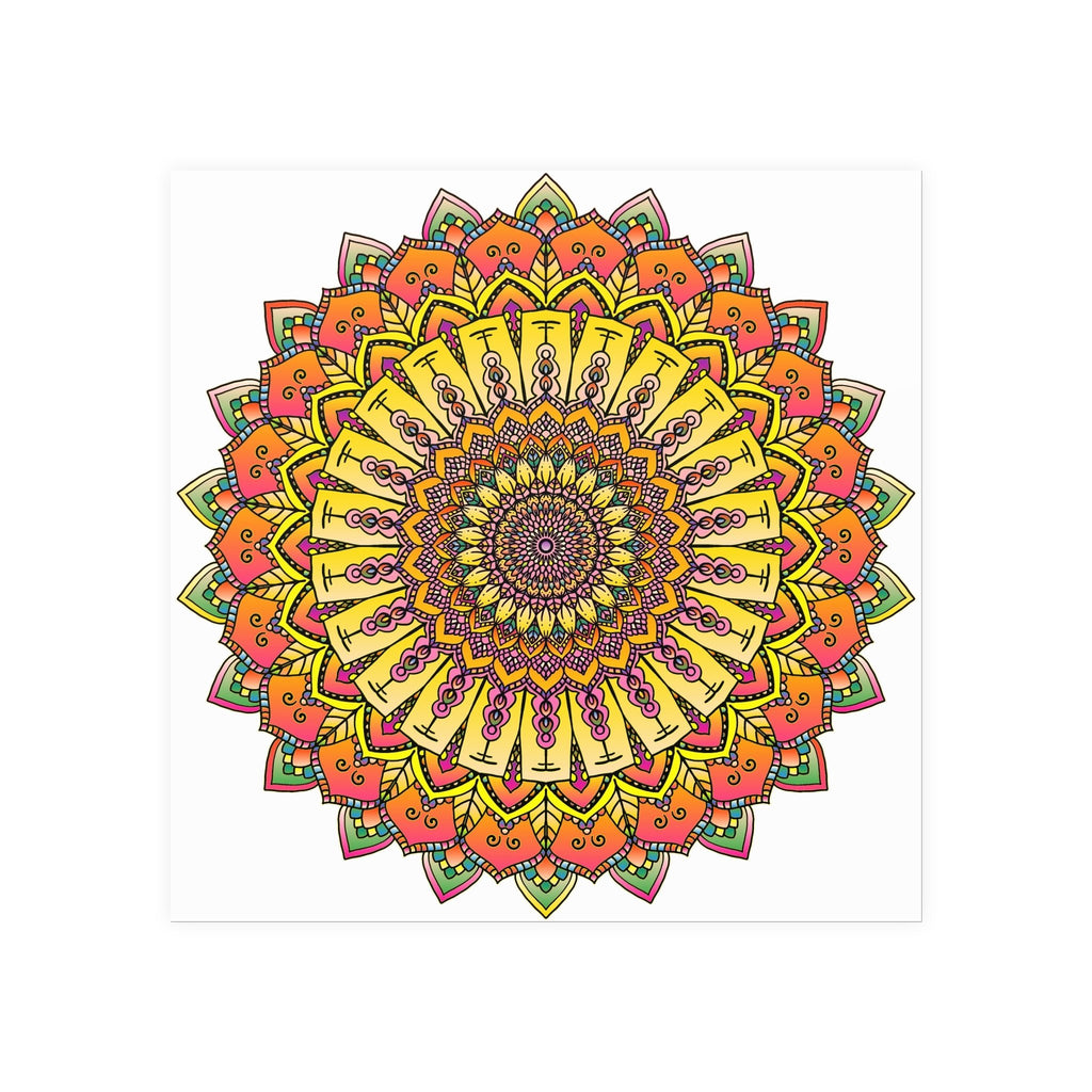 Vibrant Mandala Art Print - Colorful & Intricate Poster - Blululi