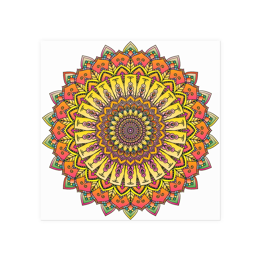 Vibrant Mandala Art Print - Colorful & Intricate Poster - Blululi