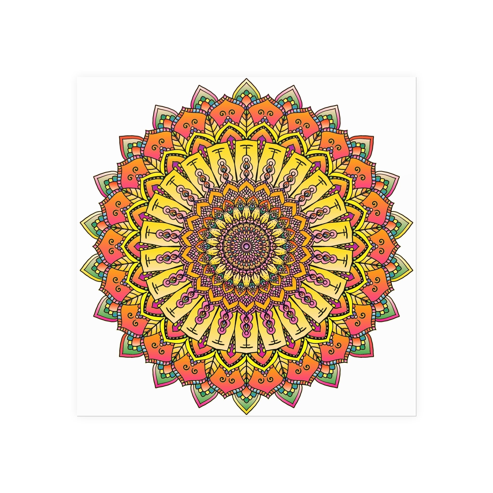 Vibrant Mandala Art Print - Colorful & Intricate Poster - Blululi