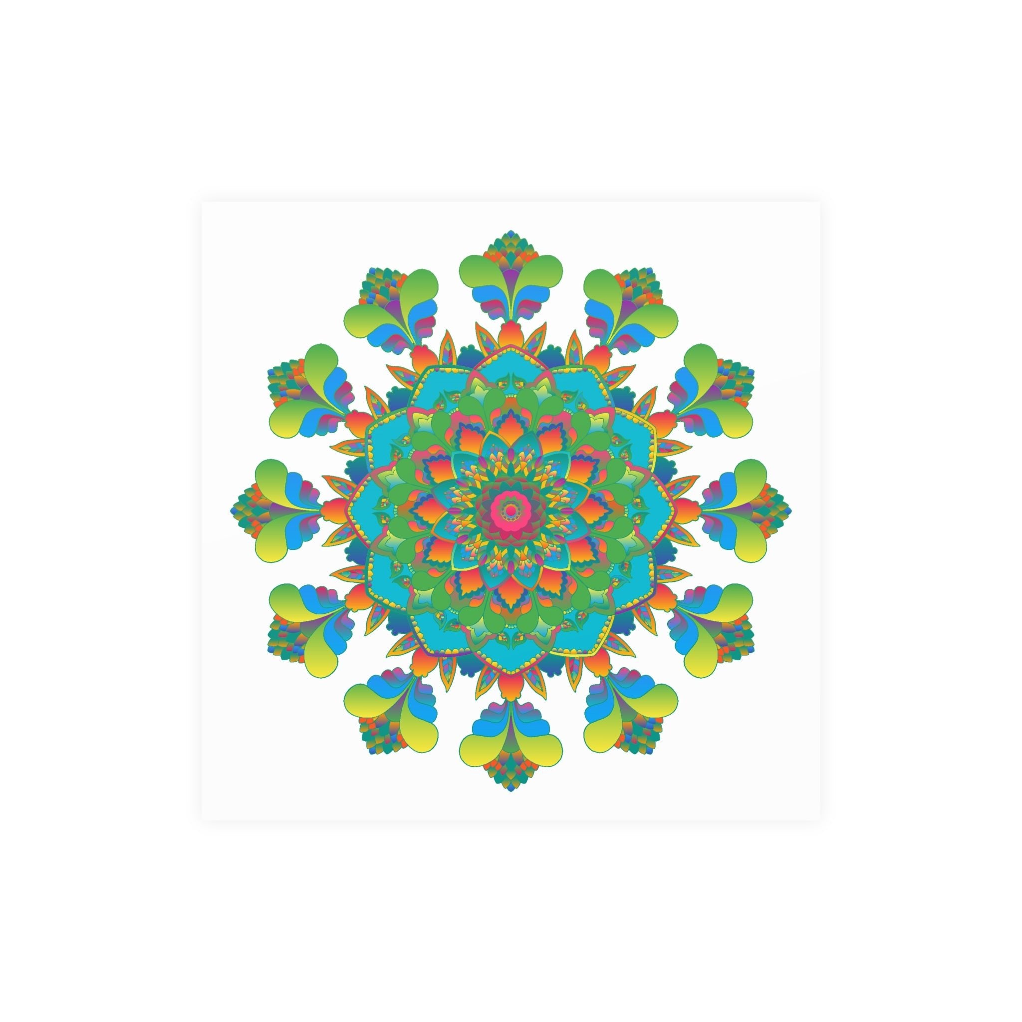 Vibrant Mandala Art Print - Colorful & Intricate Poster - Blululi