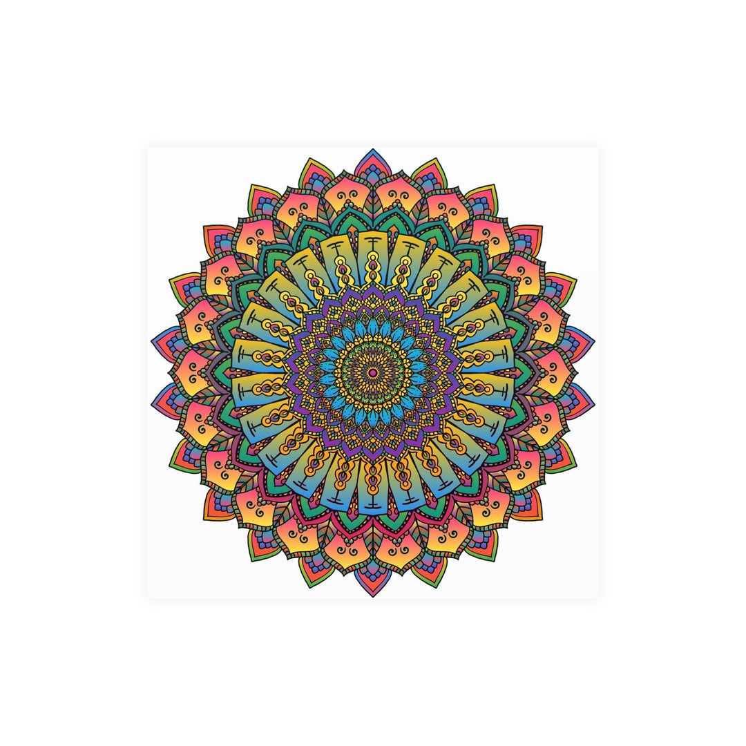 Vibrant Mandala Art Print - Geometric Design Poster - Blululi