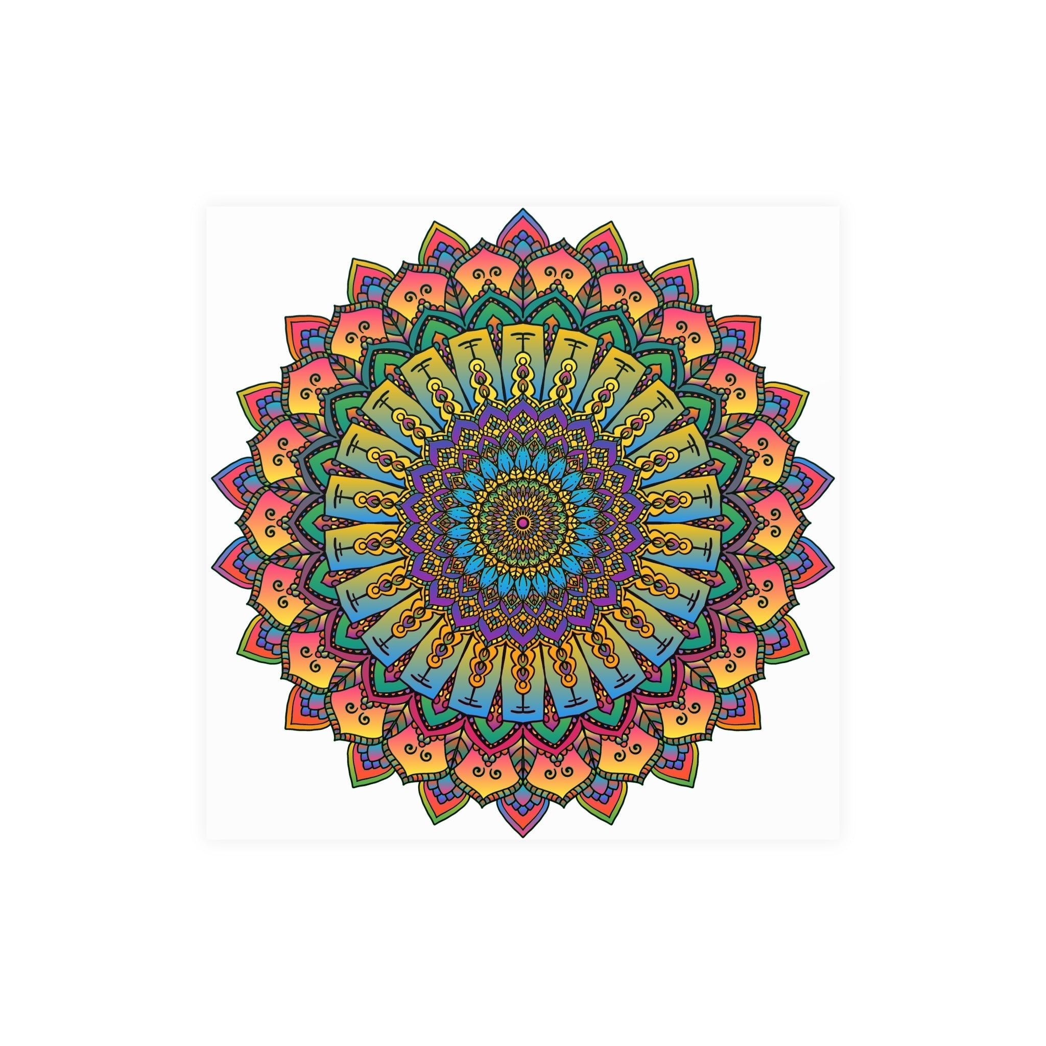 Vibrant Mandala Art Print - Geometric Design Poster - Blululi