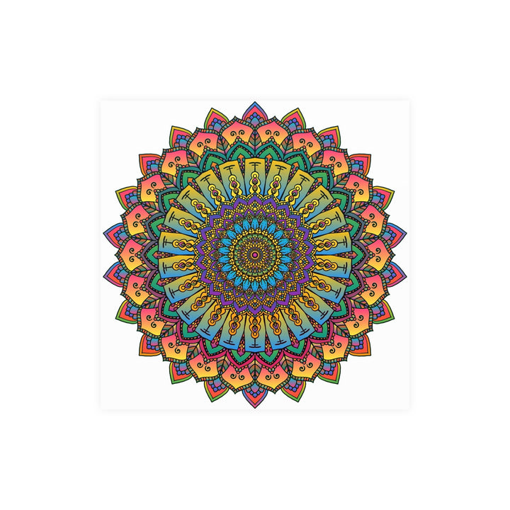 Vibrant Mandala Art Print - Geometric Design Poster - Blululi