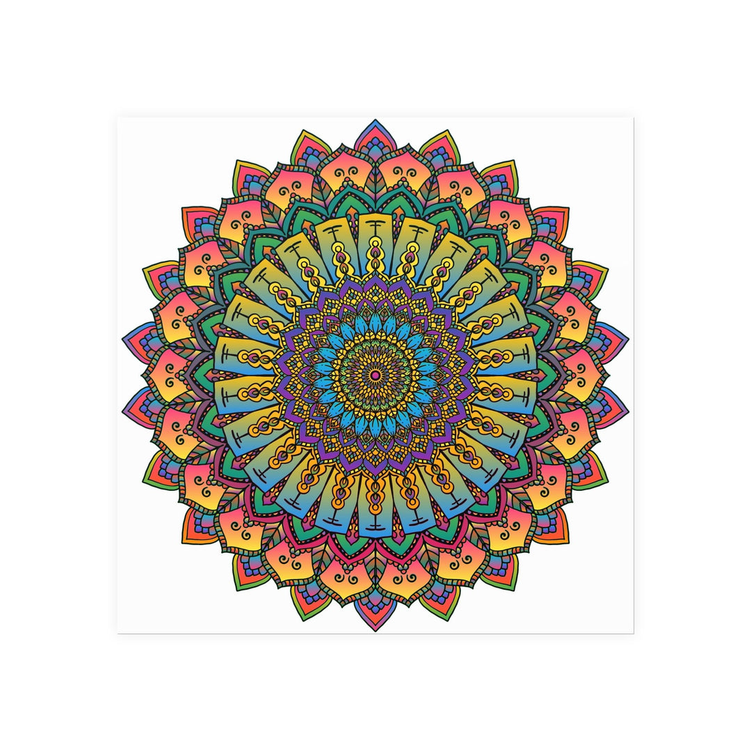 Vibrant Mandala Art Print - Geometric Design Poster - Blululi