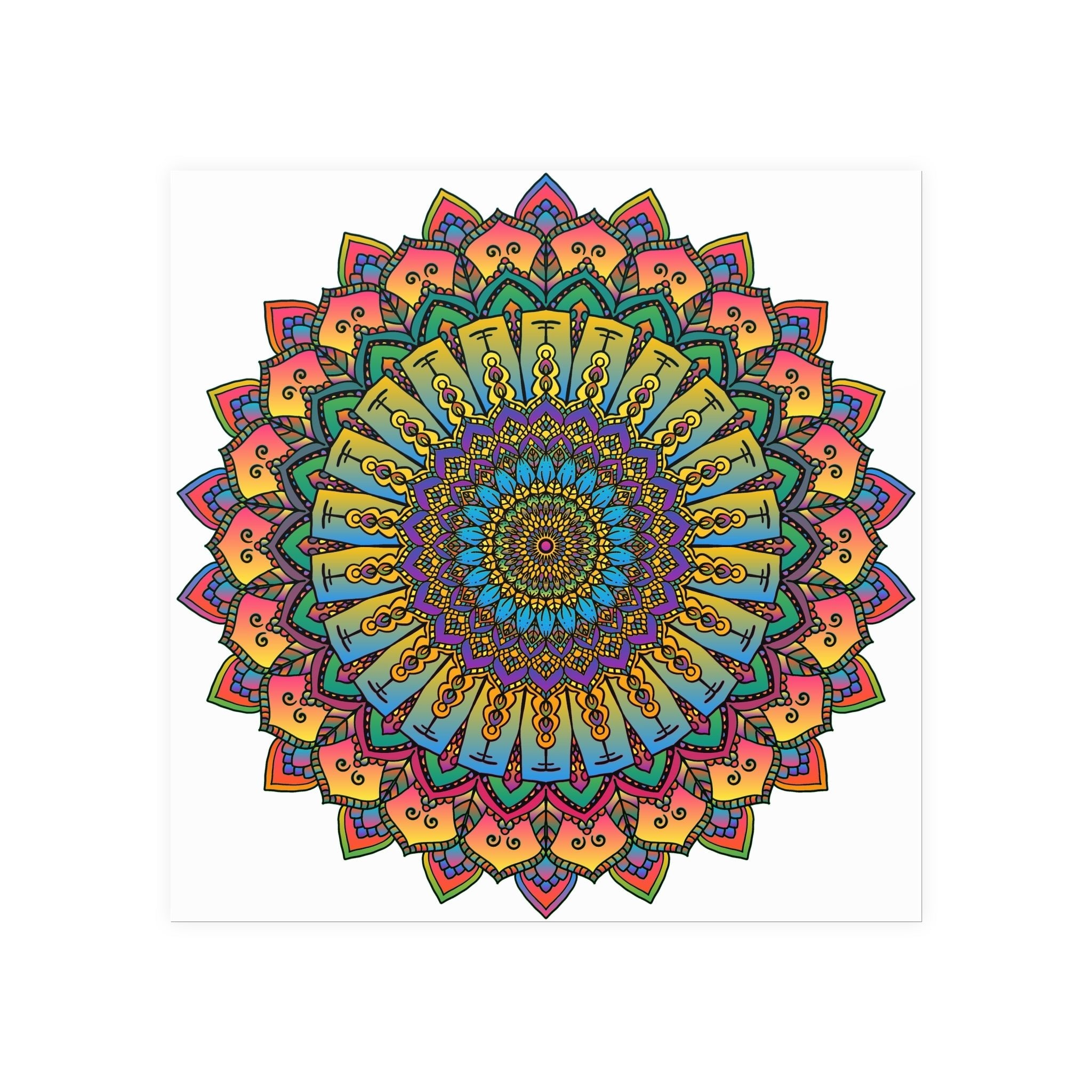 Vibrant Mandala Art Print - Geometric Design Poster - Blululi