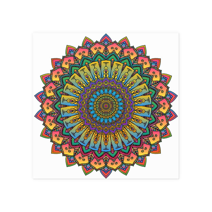 Vibrant Mandala Art Print - Geometric Design Poster - Blululi