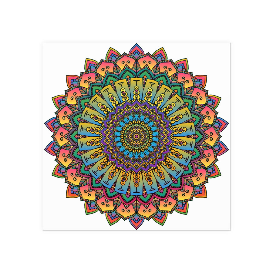 Vibrant Mandala Art Print - Geometric Design Poster - Blululi