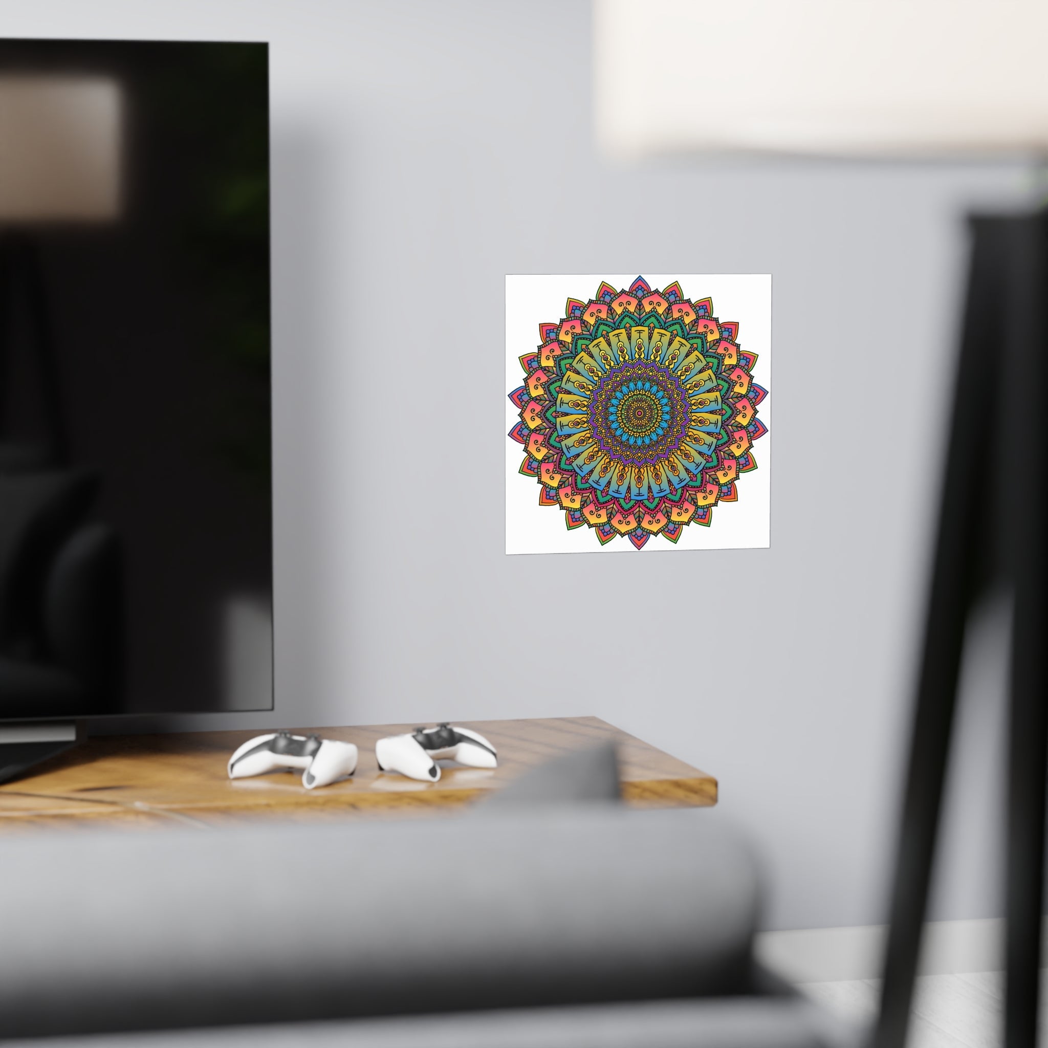 Vibrant Mandala Art Print - Geometric Design Poster - Blululi