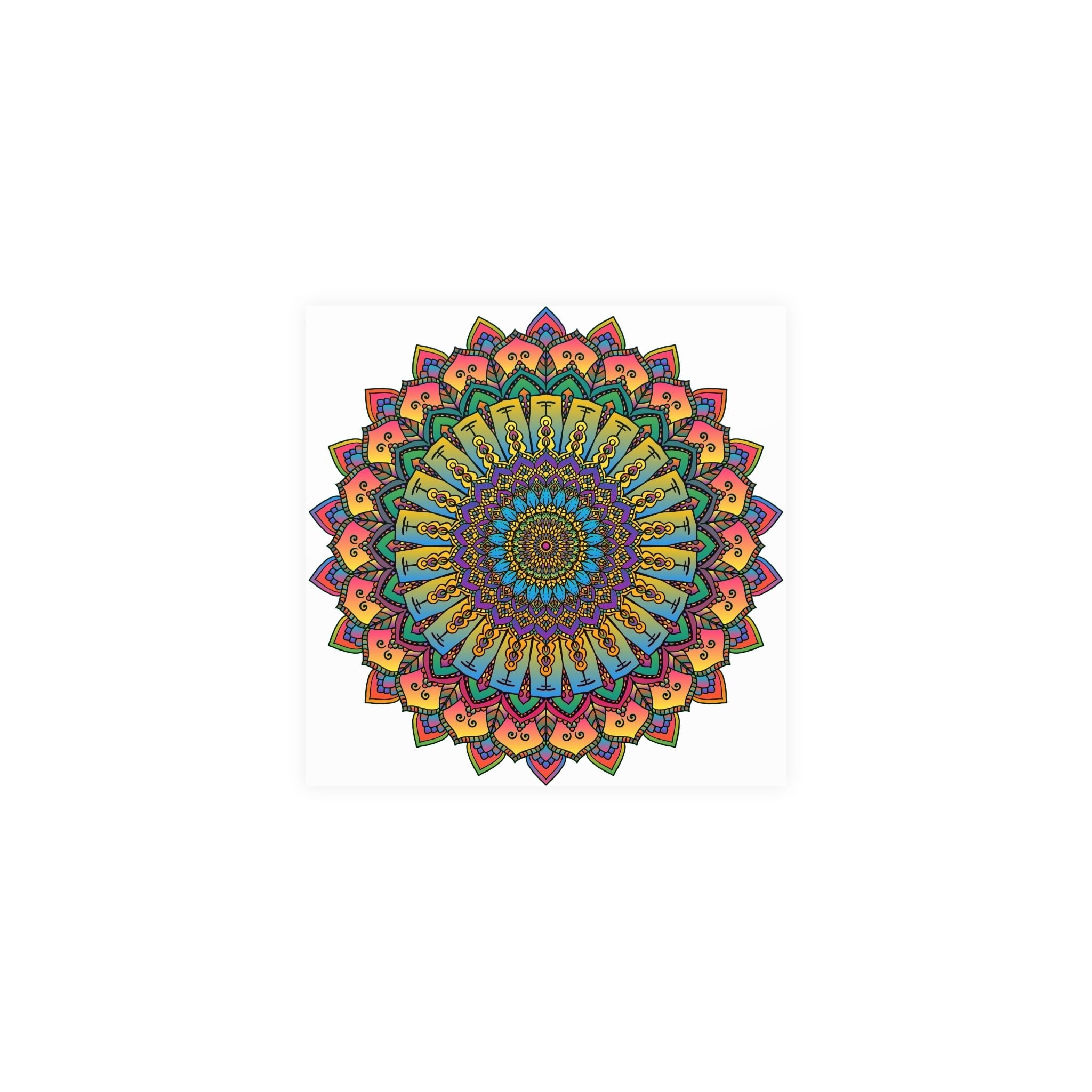 Vibrant Mandala Art Print - Geometric Design Poster - Blululi