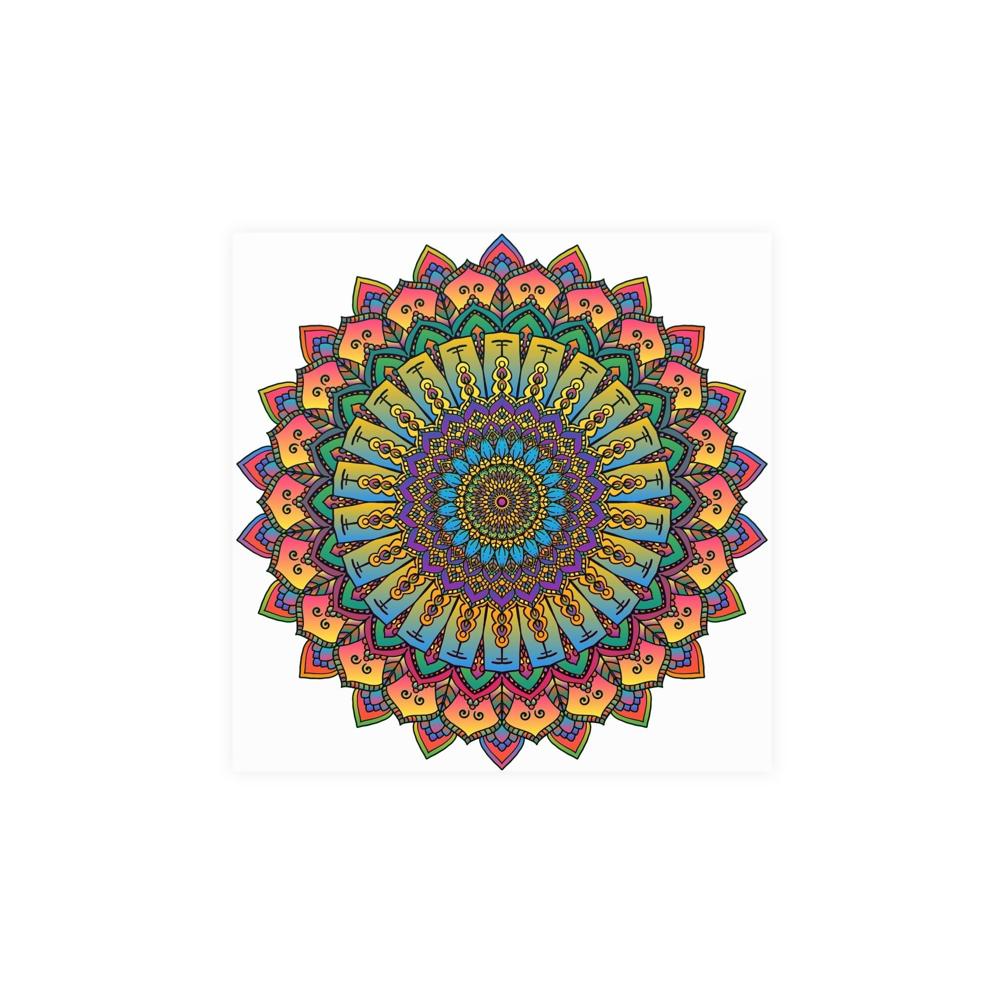 Vibrant Mandala Art Print - Geometric Design Poster - Blululi