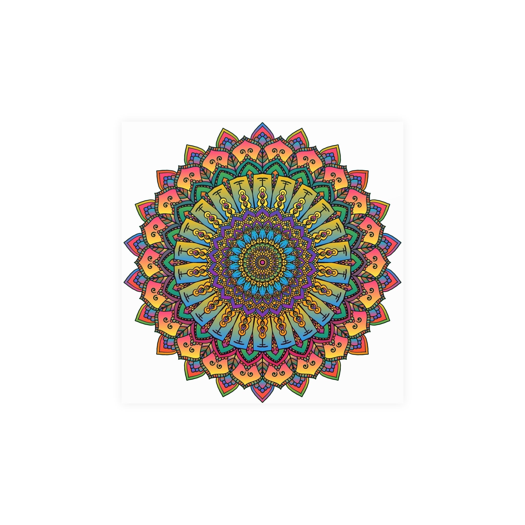 Vibrant Mandala Art Print - Geometric Design Poster - Blululi