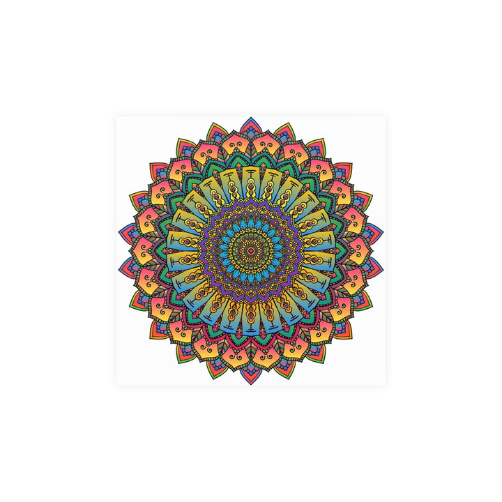 Vibrant Mandala Art Print - Geometric Design Poster - Blululi