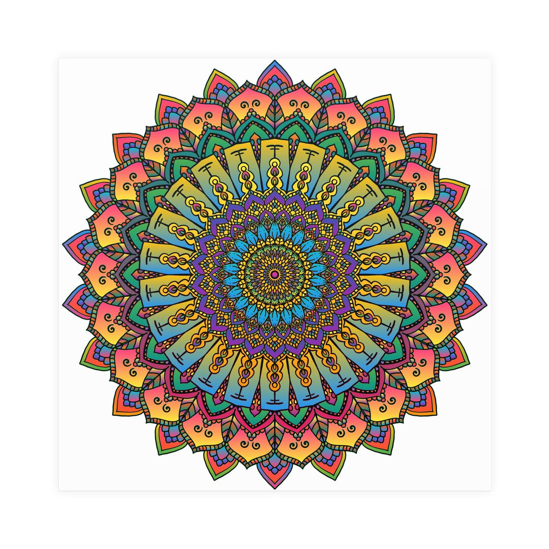 Vibrant Mandala Art Print - Geometric Design Poster - Blululi