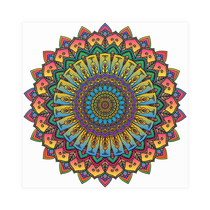 Vibrant Mandala Art Print - Geometric Design Poster - Blululi