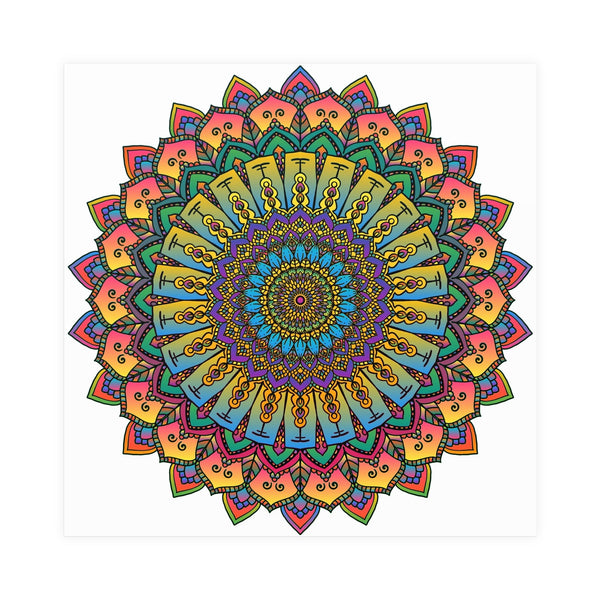 Vibrant Mandala Art Print - Geometric Design Poster - Blululi