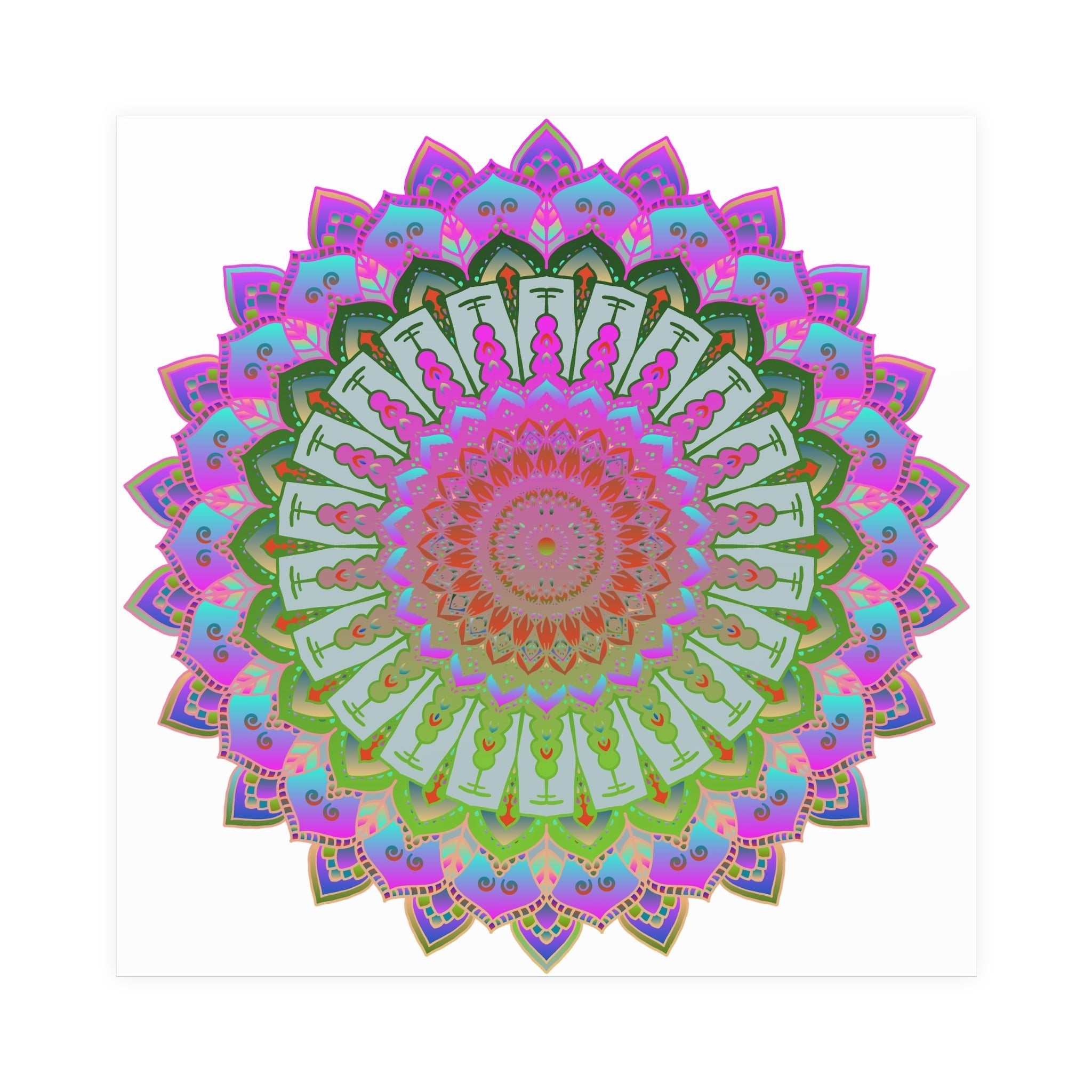 Vibrant Mandala Art Print - Intricate Design Poster - Blululi