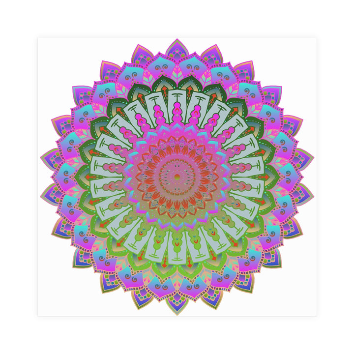 Vibrant Mandala Art Print - Intricate Design Poster - Blululi