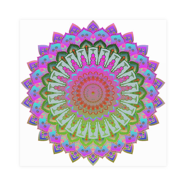 Vibrant Mandala Art Print - Intricate Design Poster - Blululi