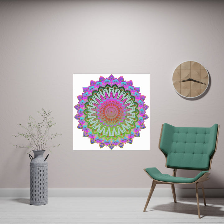 Vibrant Mandala Art Print - Intricate Design Poster - Blululi