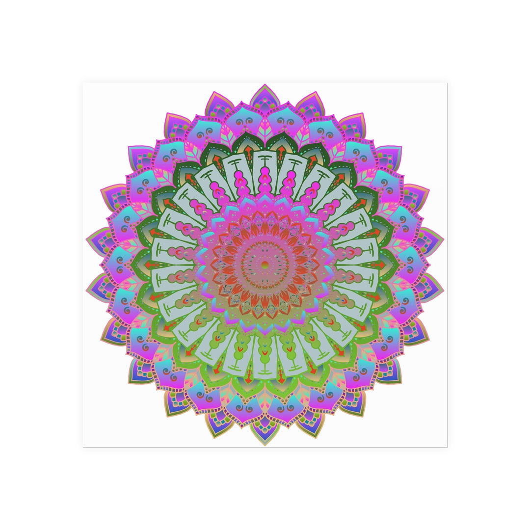 Vibrant Mandala Art Print - Intricate Design Poster - Blululi